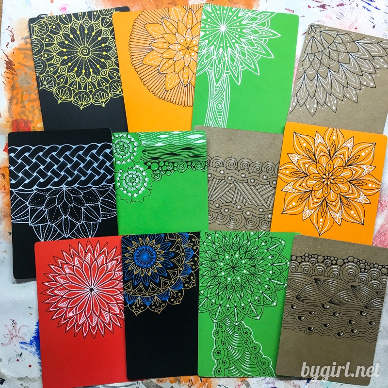Открытки handmade - как рисовать мандалы на открытках